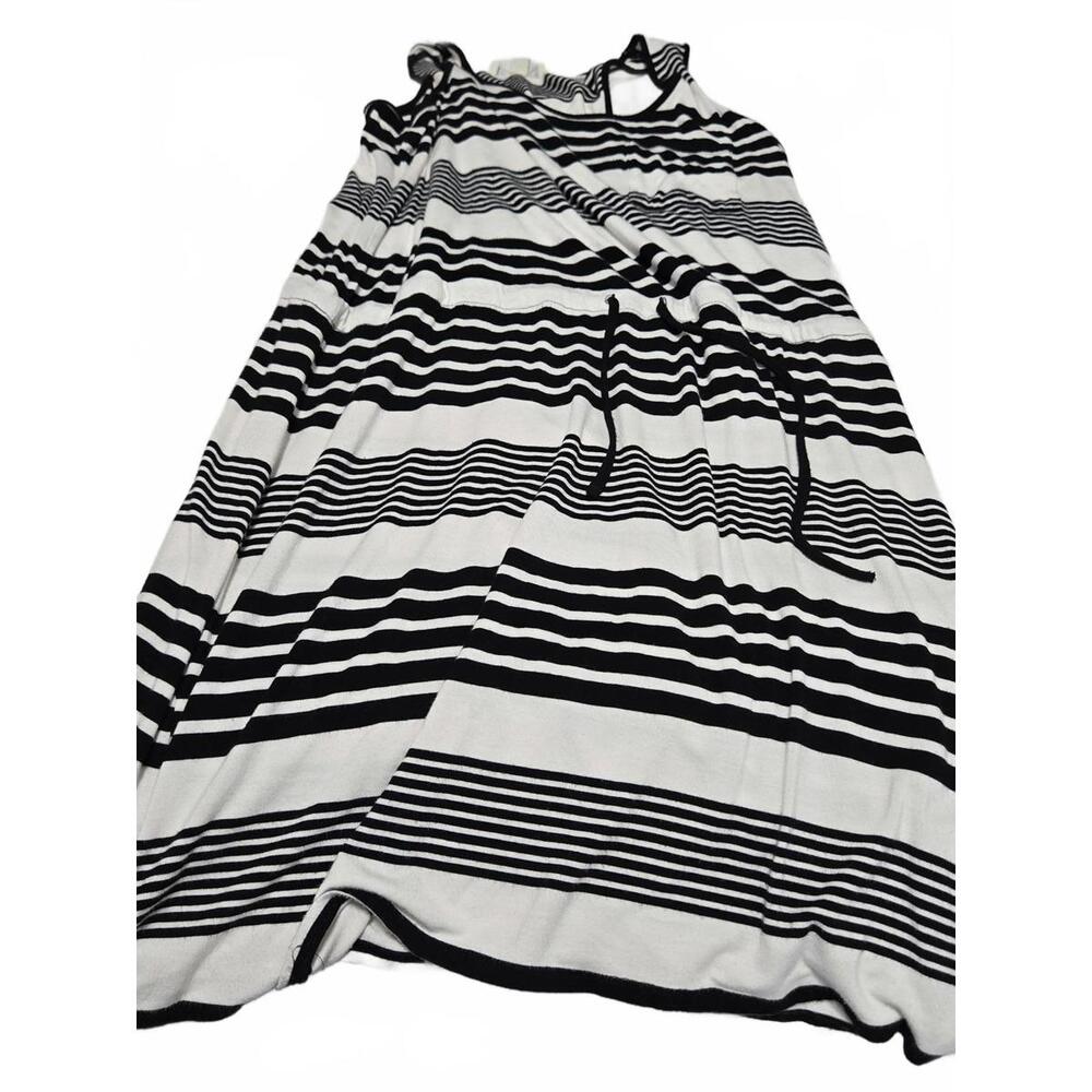 Olive & Oak Black and White Striped Sleeveless Dress Medium